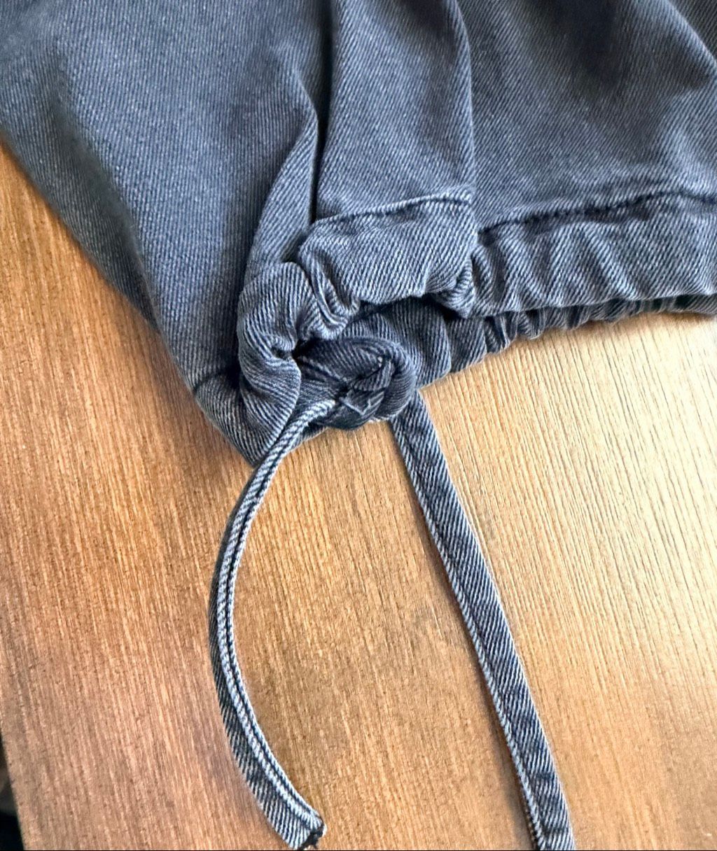 Steve Madden Gray Denim Jogger Pants Utility Cargo Cuffed Hem Size 2 — image 7 of 7
